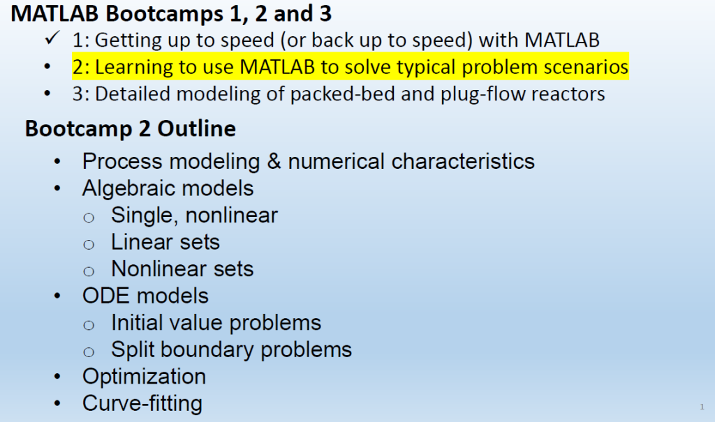 image of slideshow on MATLAB on LearnChemE