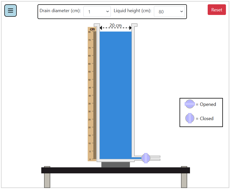 image of an emptying tank for a simulation