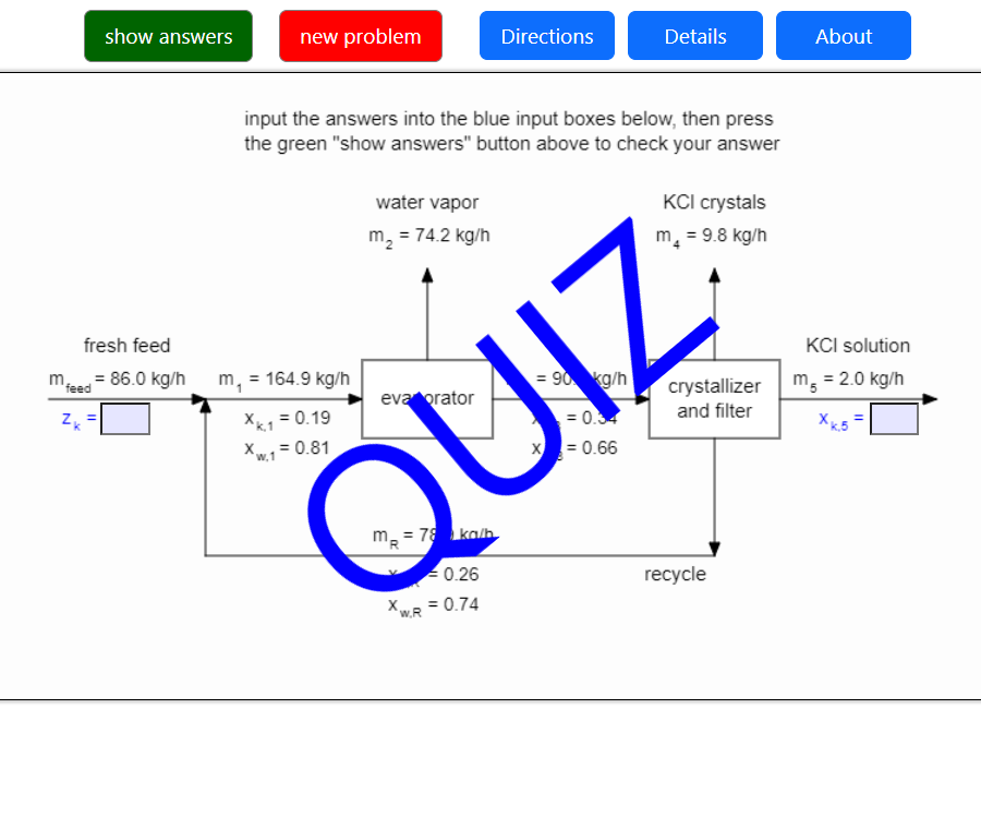 Mass Balances in Evaporative Crystallization