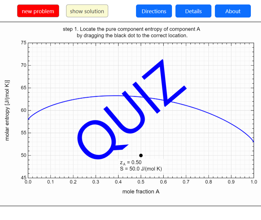 Partial Molar Enthalpy and Entropy Quiz