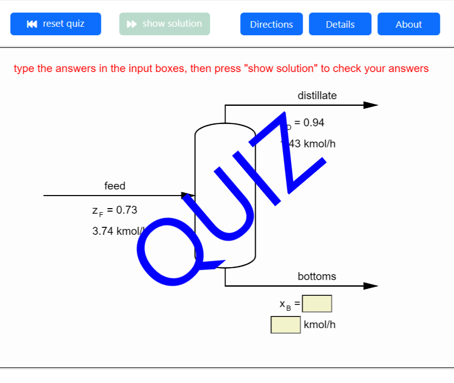 Solving Mass Balances on a Distillation Column