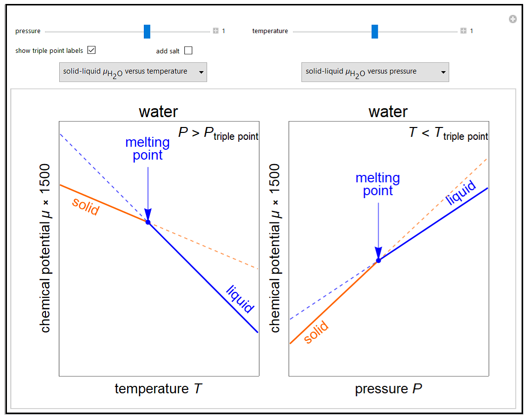 Chemical Potential Dependence on T and P