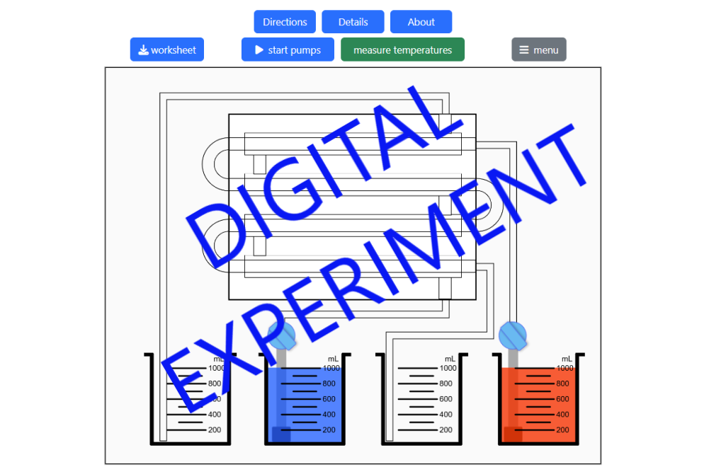 Double Pipe Heat Exchanger Digital Experiment