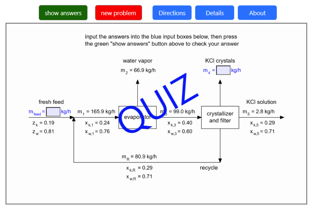 Mass Balances in Evaporative Crystallization