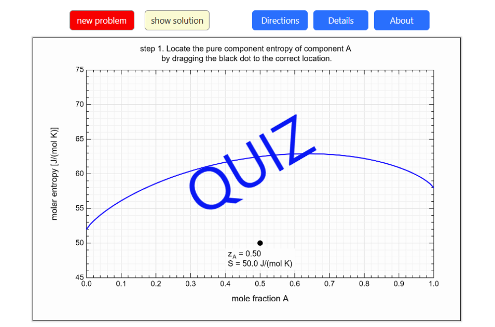 Partial Molar Enthalpy and Entropy Quiz