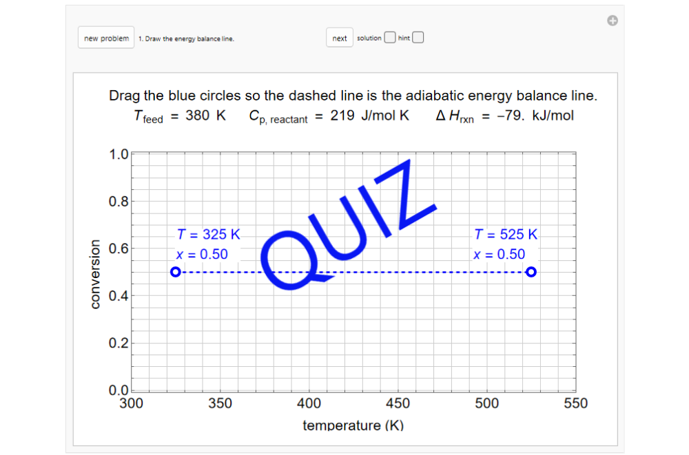 Construct an x-T Diagram for a Reversible Reaction