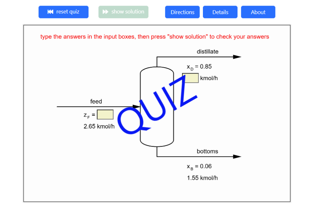 Solving Mass Balances on a Distillation Column
